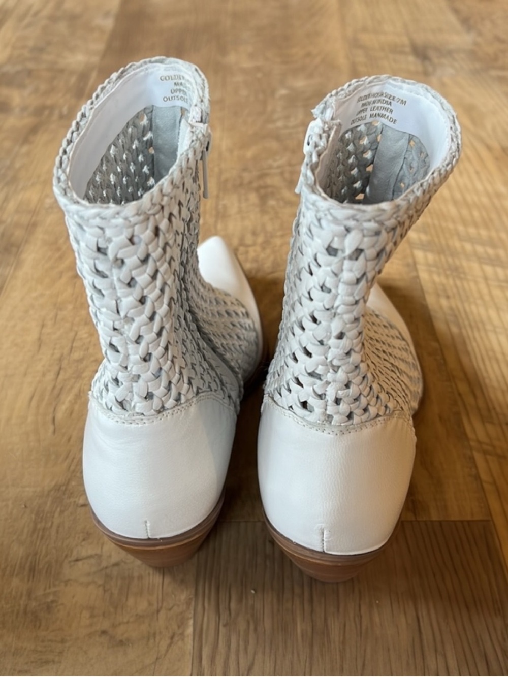NEW Coconuts by Matisse Golden Hour White Leather Western Booties Size 7 NWOB - Picture 8 of 13